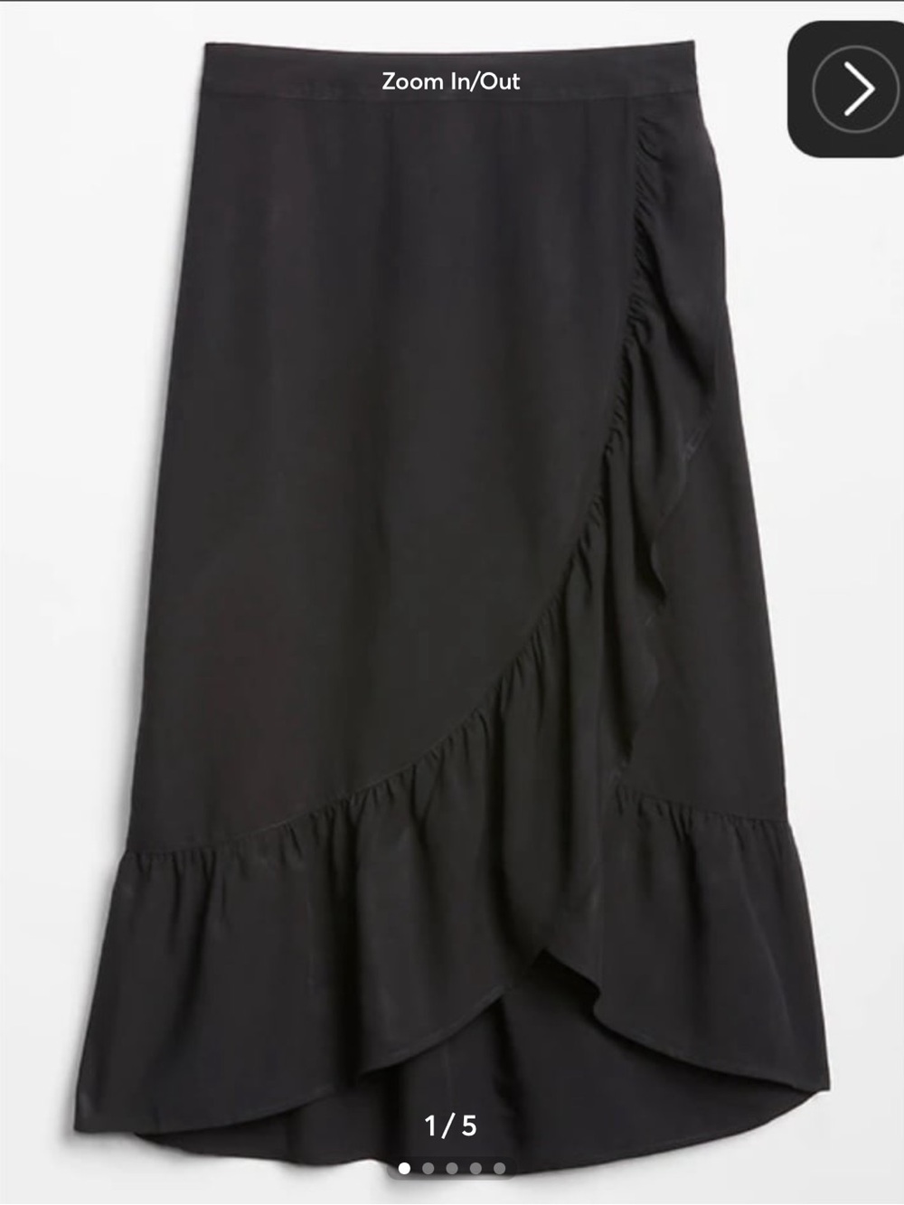 GAP Black High-Low Ruffle Skirt